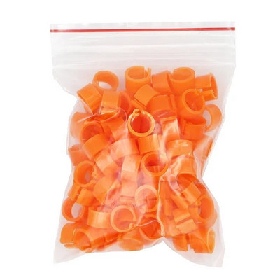 100Pcs No Number Birds Δαχτυλίδι με πόδια περιστεριών 10 χρωμάτων Εσωτερική διάμετρος 8mm Πλαστικό δαχτυλίδι με κλιπ περιστεριού Δαχτυλίδι ποδιών περιστεριών περιστεριών