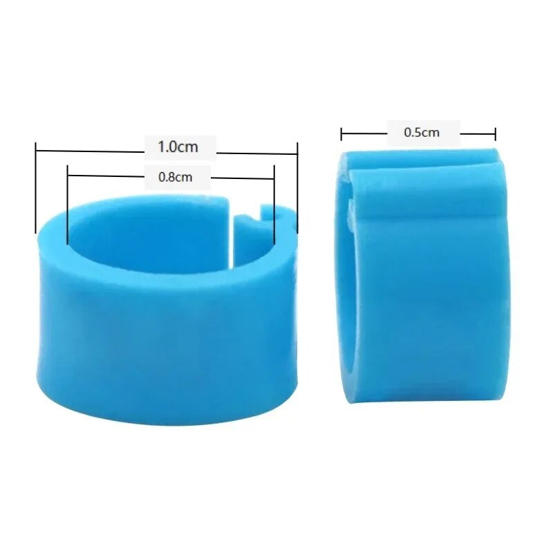 100 vnt. be numerio paukščių balandžių pėdų žiedai 10 spalvų vidinis skersmuo 8 mm plastikinis balandžių užsegimo žiedas.