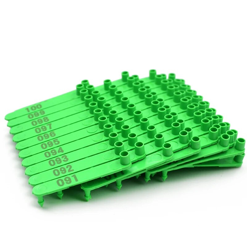 100 τεμ. Ταμπέλες αυτιού προβάτου με τις λέξεις No.001-1000 Δακτυλογράφηση με λέιζερ Πλαστικά Σκουλαρίκια κεφαλής Κάρτες αναγνώρισης ζώων φάρμας