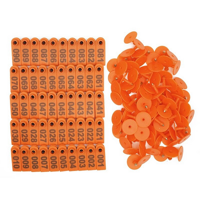 Nr 1-500 lamba kõrvasildid sõnaga kõrva lasertrükkimine vaskpea kõrvarõngad talulooma identifitseerimiskaart 100 tk