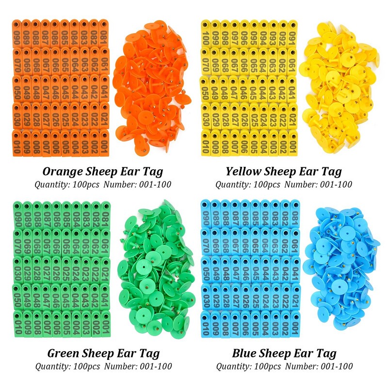Nr 1-500 lamba kõrvasildid sõnaga kõrva lasertrükkimine vaskpea kõrvarõngad talulooma identifitseerimiskaart 100 tk