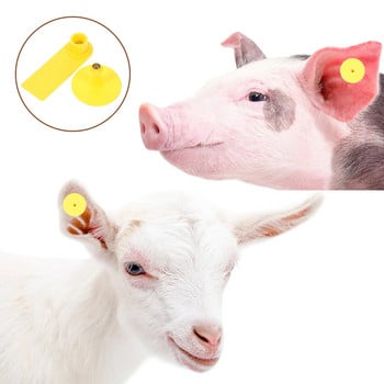 100 комплекта Етикети за уши за добитък Етикети за идентификация на селскостопански животни Празни етикети за уши