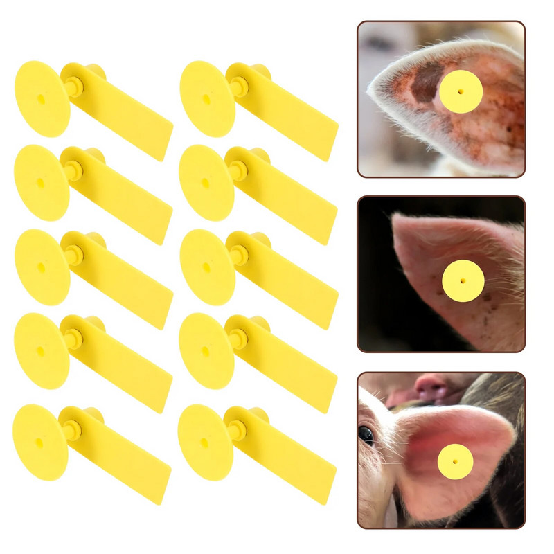 100 σετ Ετικέτες αυτιών Ζωικού κεφαλαίου Ετικέτες αναγνώρισης ζώων φάρμας Κενές ετικέτες αυτιών