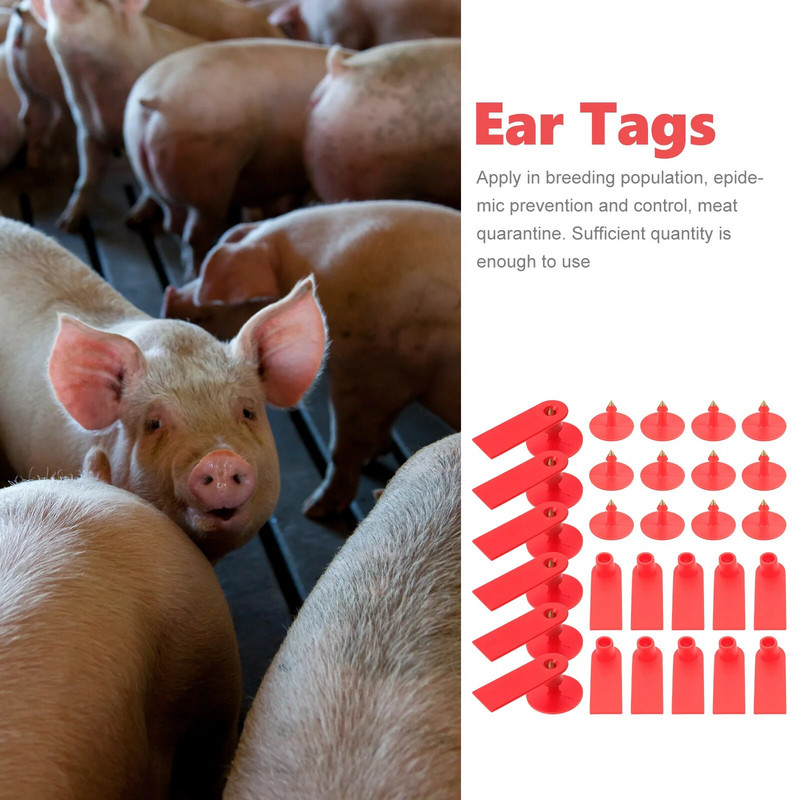 100 τμχ Ετικέτες Ζώου για Βοοειδή Ζώδια Κτηνιατρική Ταυτοποίηση Ζώο Tpu