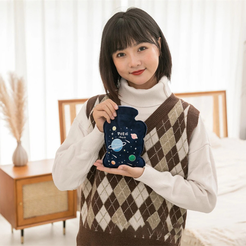 Plīša karikatūra roku silta ūdens pudele mini karstā ūdens pudeles pārnēsājamas roku sildītājs meitenēm kabatas rokām kājām karstā ūdens maisi