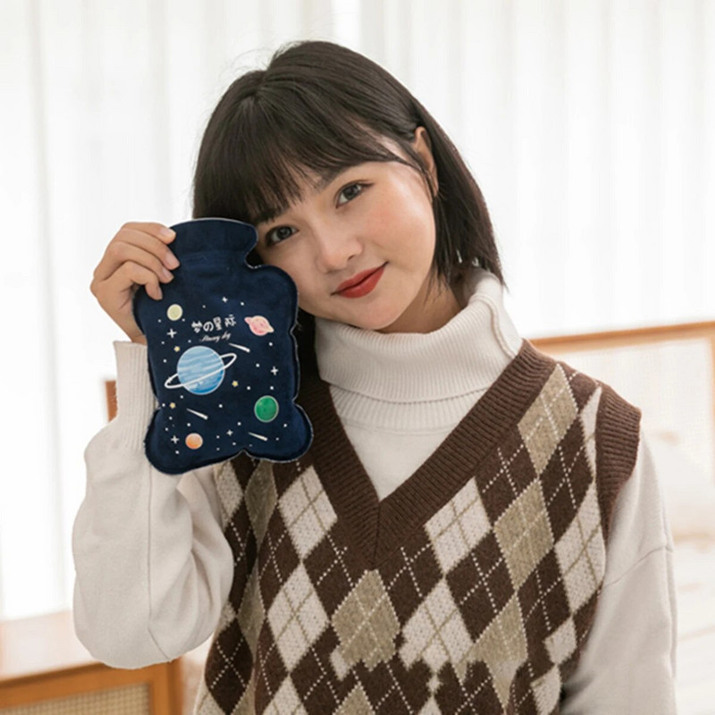 Plīša karikatūra roku silta ūdens pudele mini karstā ūdens pudeles pārnēsājamas roku sildītājs meitenēm kabatas rokām kājām karstā ūdens maisi