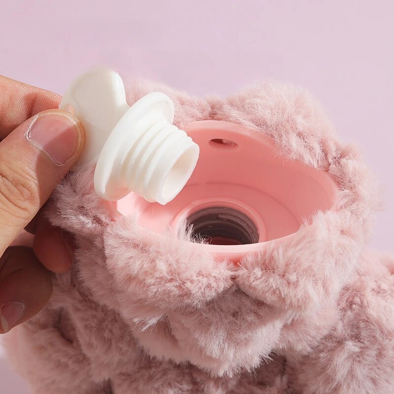 Μπουκάλια ζεστού νερού 1000ML Winter Thickened Injection Water Pvc Warner House House Χαριτωμένη βελούδινη τσάντα ζεστού νερού με προστασία από εκρήξεις