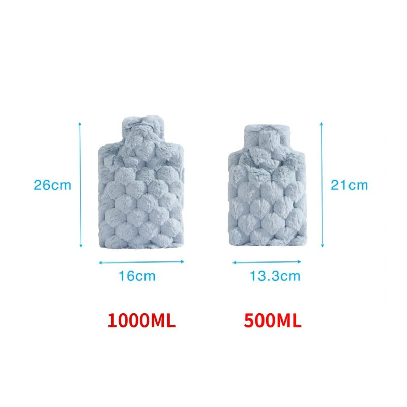 Μπουκάλια ζεστού νερού 1000ML Winter Thickened Injection Water Pvc Warner House House Χαριτωμένη βελούδινη τσάντα ζεστού νερού με προστασία από εκρήξεις