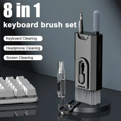 8 In1 Electronic Cleaner Kit Screen Cleaner Multifunctional Cleaning Brush for Earphone Keyboard Laptop Phone PC Monitor Camera