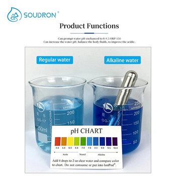 SOUDRON Водороден алкален йонизатор без BPA воден стик PH 9 енергийна вода
