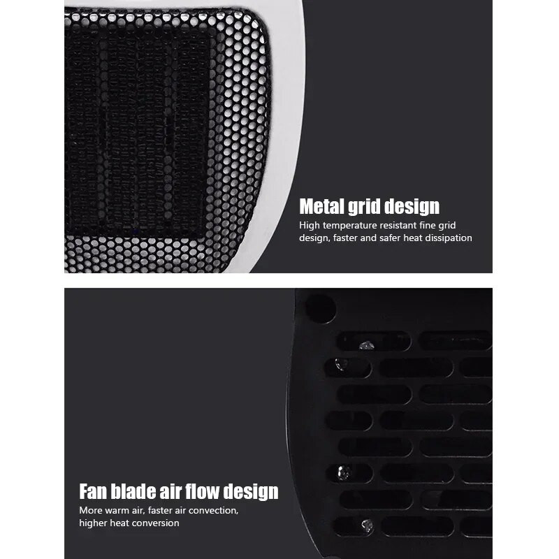 Žieminis 500 W nešiojamas elektrinis šildytuvas Mažo suvartojimo elektrinis šildytuvas kambario šildymui krosnelė Mini patalpų radiatoriaus nuotolinis šildytuvas