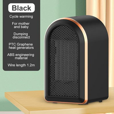 1200 W divu ātrumu pārnēsājams apkures ventilators iekštelpu enerģijas taupīšanas telpu sildītājs izmantošanai telpās, birojos, galddatoros un mājsaimniecībā