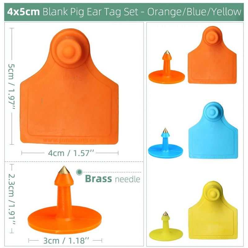 20BUC 4x5CM 3 culori de identificare a animalelor TPU etichetă pentru urechi de precizie pentru animale Ferme mari profesionale bovine oaie porc disponibilă