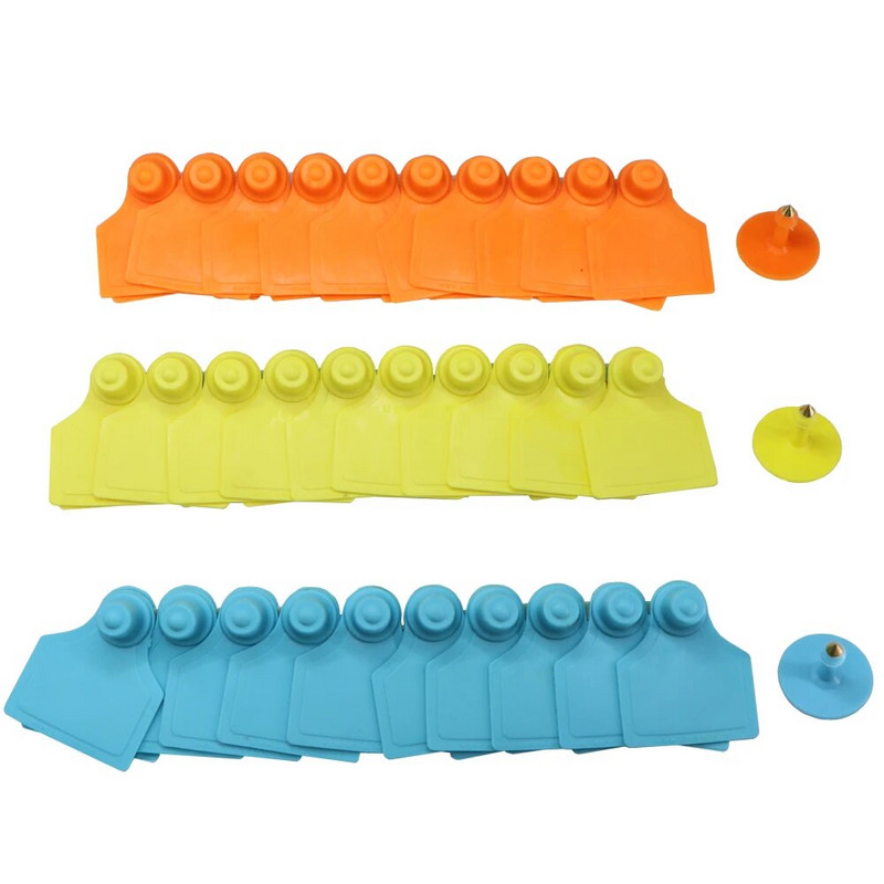 20BUC 4x5CM 3 culori de identificare a animalelor TPU etichetă pentru urechi de precizie pentru animale Ferme mari profesionale bovine oaie porc disponibilă