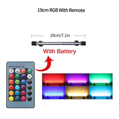 RGB akvariumo šviesa 18-57cm Nuotolinio valdymo nardymo lempa Spalvinga lempa 90-260v lempa augalams Žuvų rezervuaras būtinas amfibijai