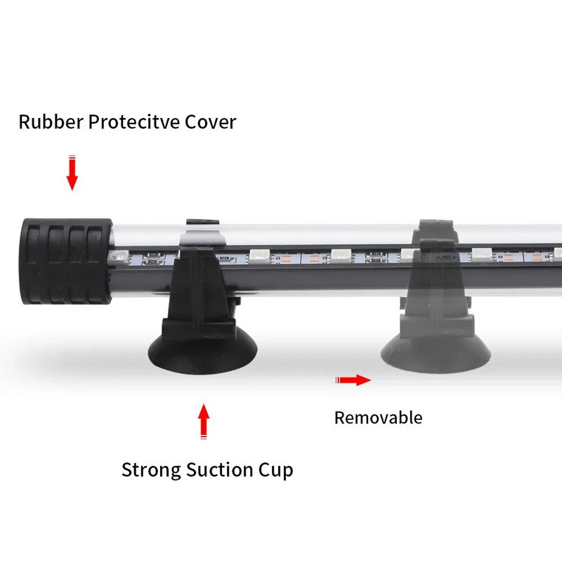 RGB akvārija gaisma 18-57cm Tālvadības niršanas lampa Krāsaina lampa 90-260v lampa augiem Zivju akvārija būtiska izmantošana amfībijai