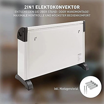 Intelligent Heater Electric Convector Heater 2000W Κινητό φορητό εξοικονόμηση ενέργειας Οικιακή χρήση Λευκοί θερμάστρες ΕΕ με θερμοστάτη