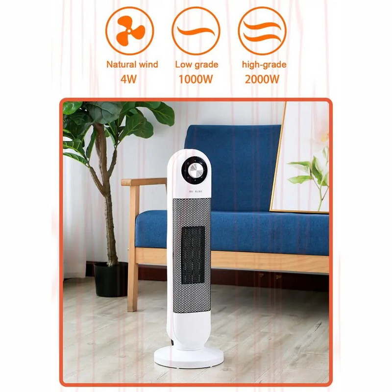 2000 W 3 razine, prijenosni regulacijski grijač velike brzine, električni grijač za uštedu energije, toranj s cirkulacijom zraka, ventilator za grijanje, hladnjak zraka