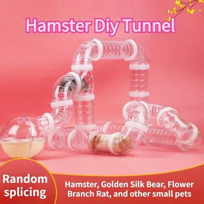 Labirint de jucării pentru hamsteri, cușcă remodelată bricolaj, tuburi externe, set de tuneluri, accesorii pentru hamsteri, accesorii pentru țevi în U, pentru chinchilla.