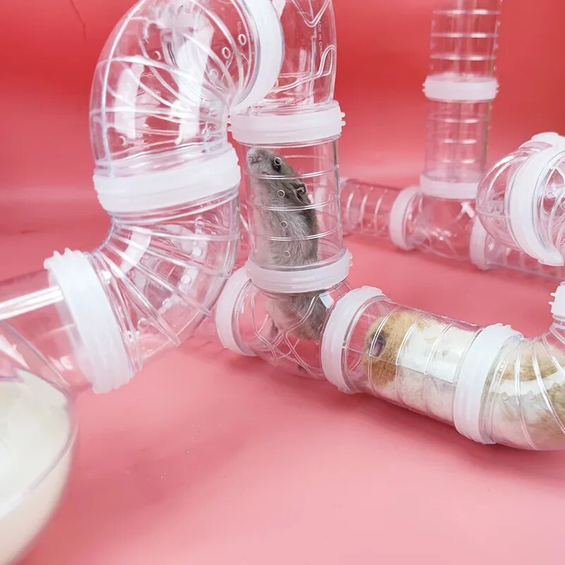 Kāmju rotaļlietu labirints, DIY, pārveidots būris ārējās caurules Tuneļa komplekts Sports U Pipe Kāmja piederumi Cauruļvads Šinšillu piederumi