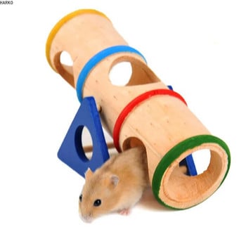 Παιχνίδια χάμστερ Ξύλινα πολύχρωμα αστεία τραμπάλα Ποντίκι Chinchilla Gerbil Hedgehog Cage House Αξεσουάρ για κατοικίδια Άρθρα για κατοικίδια