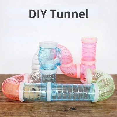 Cute DIY Hamster Tunnel Toy Pet Sports Training Pipeline Transparent Runway Toy Pet Hamster Game για αξεσουάρ για μικρά ζώα