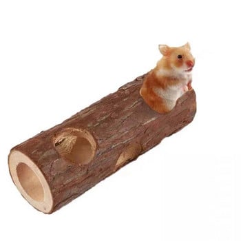 Хамстер Естествени дървени тунели Тръби Устойчив на ухапване Hideout Tunnel Моларна играчка За домашни котки Кучета Аксесоари
