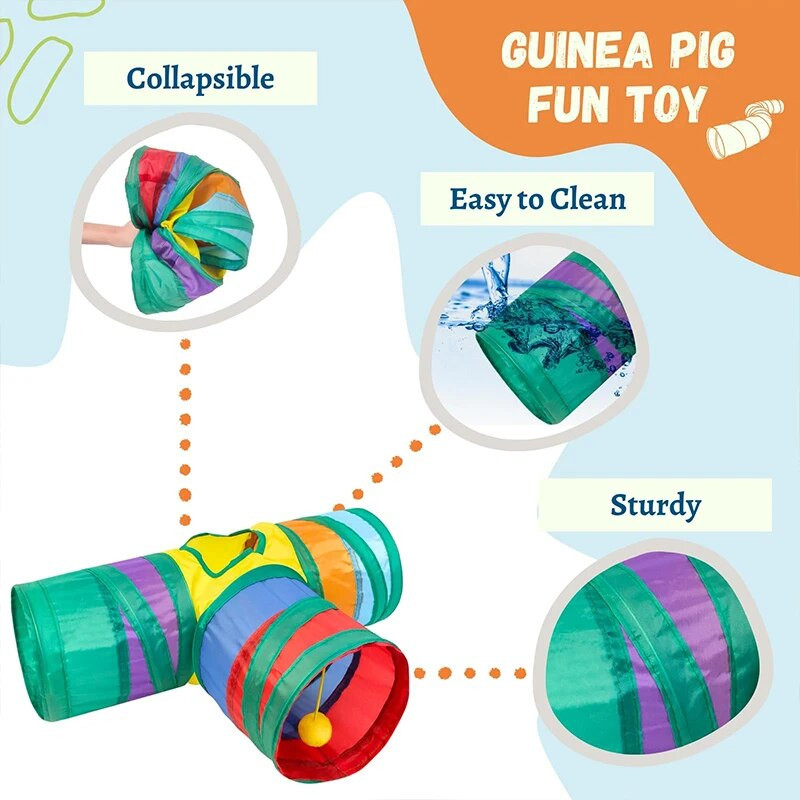 Kāmju rotaļlietas peles tunelis Jūrascūciņu tunelis mazo dzīvnieku rotaļlieta Kāmja rotaļlieta trīs virzienos salokāma tuneļa rotaļlieta mājdzīvnieku piederumi