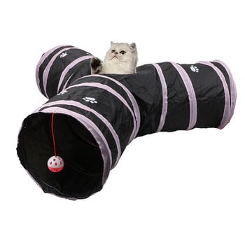 Παιχνίδι σήραγγα γάτας Αστείο κατοικίδιο σε σχήμα Υ 3 τρύπες μπάλες σήραγγας πτυσσόμενα παιχνίδια γατούλα τσαλακωμένο κουτάβι κουνέλι Παίξτε σωλήνες σήραγγας καναλιού σκύλου