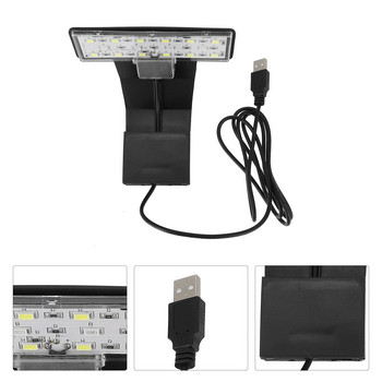 USB осветление за аквариум LED осветление за отглеждане на растения Fish Tank Водоустойчива лампа с щипка