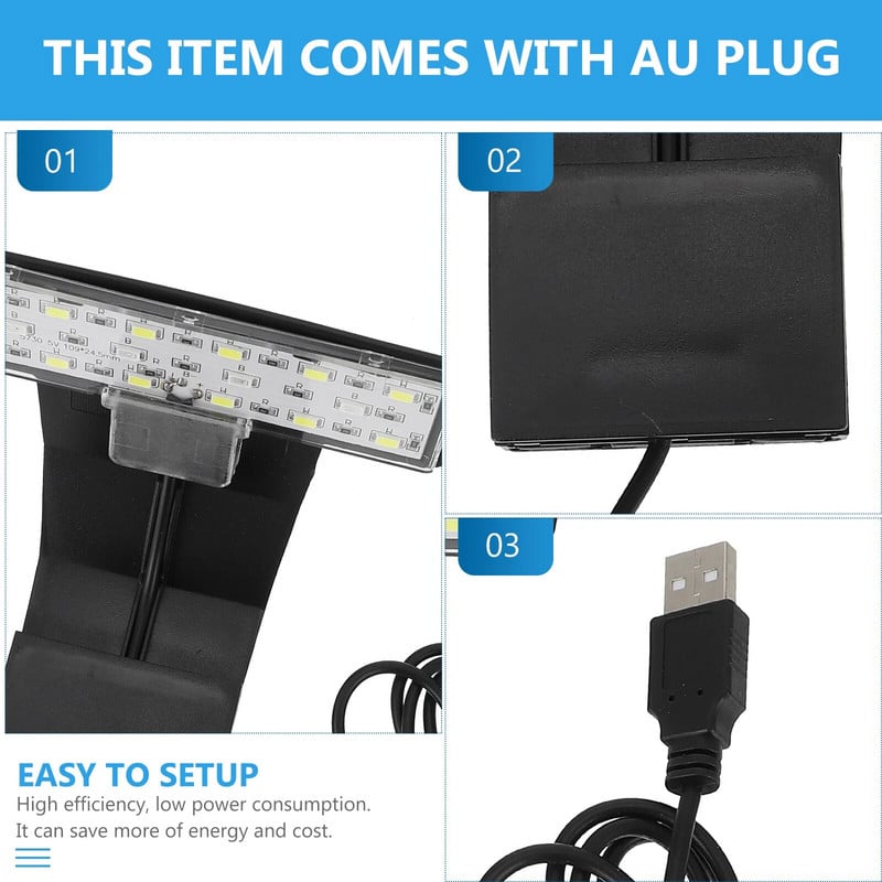 USB svjetla za akvarij LED svjetla za uzgoj biljaka Fish Tank Vodootporna svjetiljka na kopču