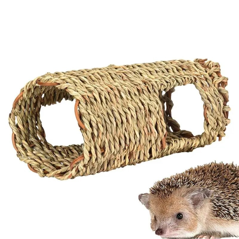 Hamster Grass Tunnel Φυσικό Grass Tunnel Χάμστερ Ευρύχωρη Φωλιά Εσωτερική Καλύβα Καταφύγιο για Μικρά Ζώα Κέντρο Δραστηριότητας για Ολλανδούς