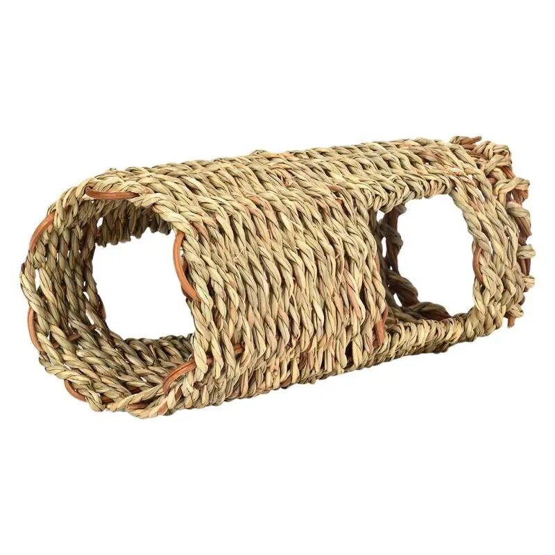 Hamster Grass Tunnel Φυσικό Grass Tunnel Χάμστερ Ευρύχωρη Φωλιά Εσωτερική Καλύβα Καταφύγιο για Μικρά Ζώα Κέντρο Δραστηριότητας για Ολλανδούς