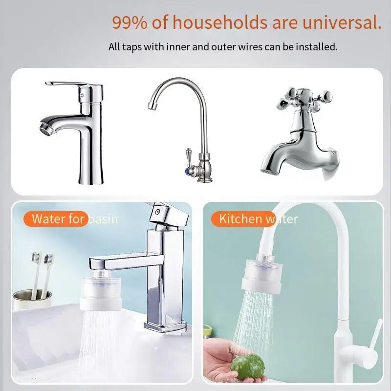 Universalus vandens filtro maišytuvas Buitinė kriauklė Vandens filtras, apsaugantis nuo purslų, galvutė Namams