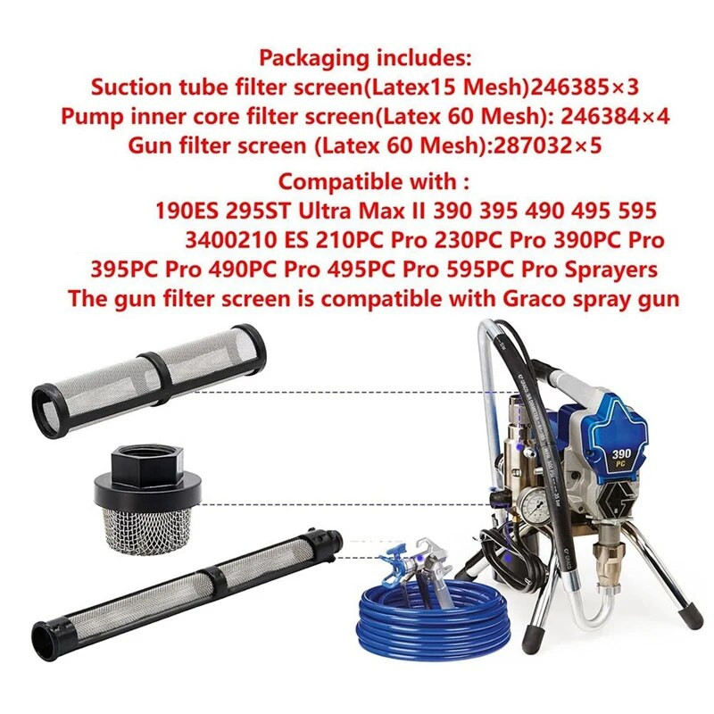 246385 246384 287032 filtrikomplekt 390 395 490 495 495 595 pihusti jaoks 3 tüüpi põhufiltri pihustuspumba sisemine südamikfilter Vastupidav