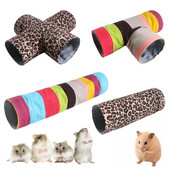 Mažo augintinio kanalo žiurkėno lizdas Voverės gręžimo skylė lizdas Linksmas vaivorykštės leopardo raštų tunelis gyvūnams Brinquedos para žiurkėnų