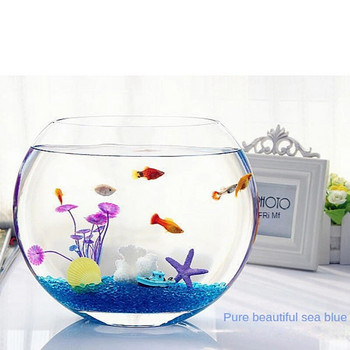 50g Естествен камък за декорация на аквариум Цветен камък Камъче за аквариум Морско синьо стъкло Пясъчен камък 0 орнаменти