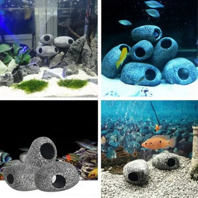 aquarium substrate Aquarium Fish Tank Shrimp Aquarius Plants Aquarium Decor Ceramic Rock Cave Ceramic Stones