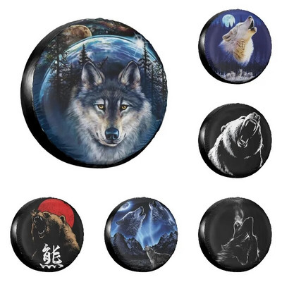 Wolf Spare Tire Cover for Jeep Mitsubishi Pajero Custom Animal Dust-Proof Car Wheel Covers 14 Inch 15 Inch 16 Inch 17 Inch