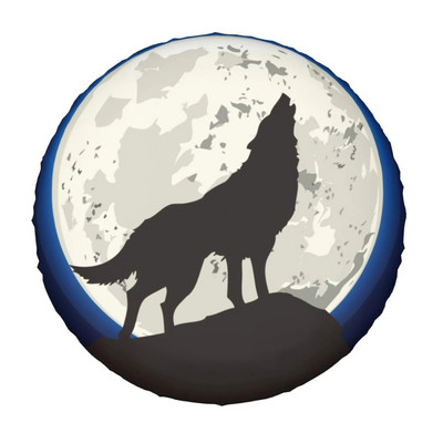 Juodas 3D Wolf atsarginės padangos dangtelis, vandeniui atsparus dulkėms atsparus saulės rato padangos dangtelis, skirtas transporto priemonių anime padangoms, universalus kemperiui