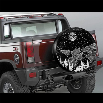 cozipink Moon and Star Camping Резервна гума COVER Протектори за колела Устойчив на атмосферни влияния Универсален за ремарке Rv SUV Truck C
