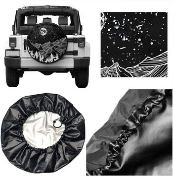 cozipink Ανταλλακτικό ελαστικό Moon and Star Camping ΚΑΛΥΜΜΑ Προστατευτικά τροχών Αδιάβροχο Universal για Trailer Rv SUV Truck C