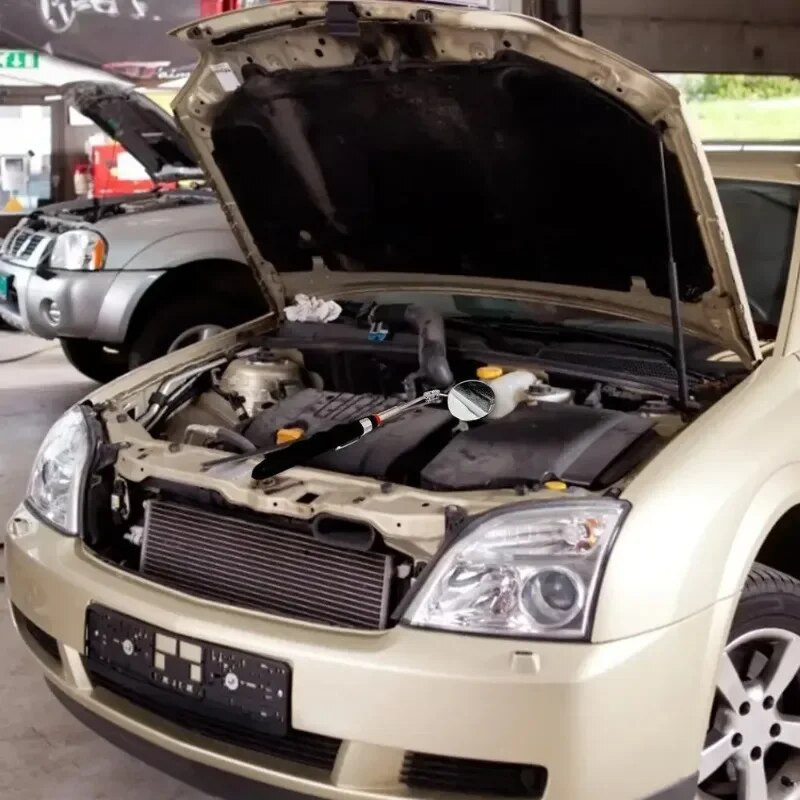 Automašīnas spogulis pārnēsājams teleskopisks elastīgs galvas pārbaudes spogulis LED gaisma regulējama 360 grādu grozāma skatīšanās auto rokas instrumenti