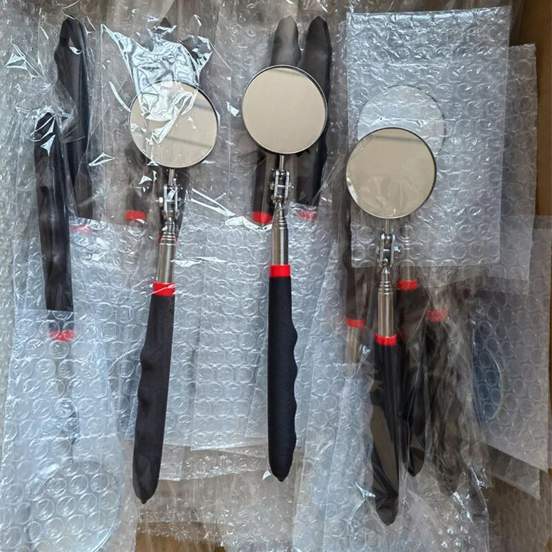 360 ievelkams teleskopiskais apskates noteikšanas objektīvs, apaļš spogulis, sudraba kabatas klipsis Jaunas automašīnas instrumenti, pagarināms DIY rīks