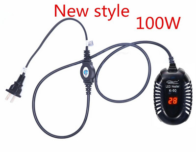 Mazo zivju tvertnes mini sildītājs zema ūdens līmeņa bruņurupuču tvertnes LED digitālā displeja sildītājs automātiska temperatūras sprādziendroša apkure