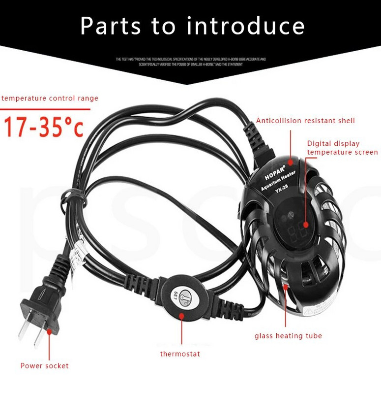 Mazo zivju tvertnes mini sildītājs zema ūdens līmeņa bruņurupuču tvertnes LED digitālā displeja sildītājs automātiska temperatūras sprādziendroša apkure