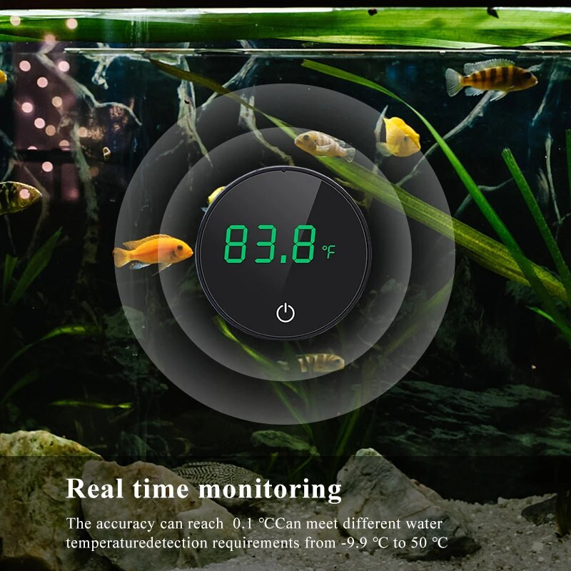 Termometar za akvarij LCD digitalni vanjski termometar punjenja tipa C Fish Tank Mini termometar visoke preciznosti