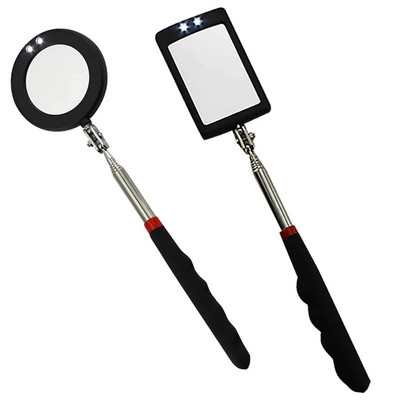 Engine Chassis Inspection Auto Repair Detector Mirror Multi-directional Folding Telescopic LED Light Reflector Tool Universal