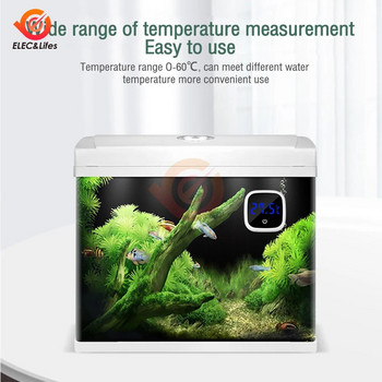 Термометър за аквариум Високопрецизен светодиоден цифров дисплей Електронен аквариумен термометър Тестер Измервателен уред с батерия