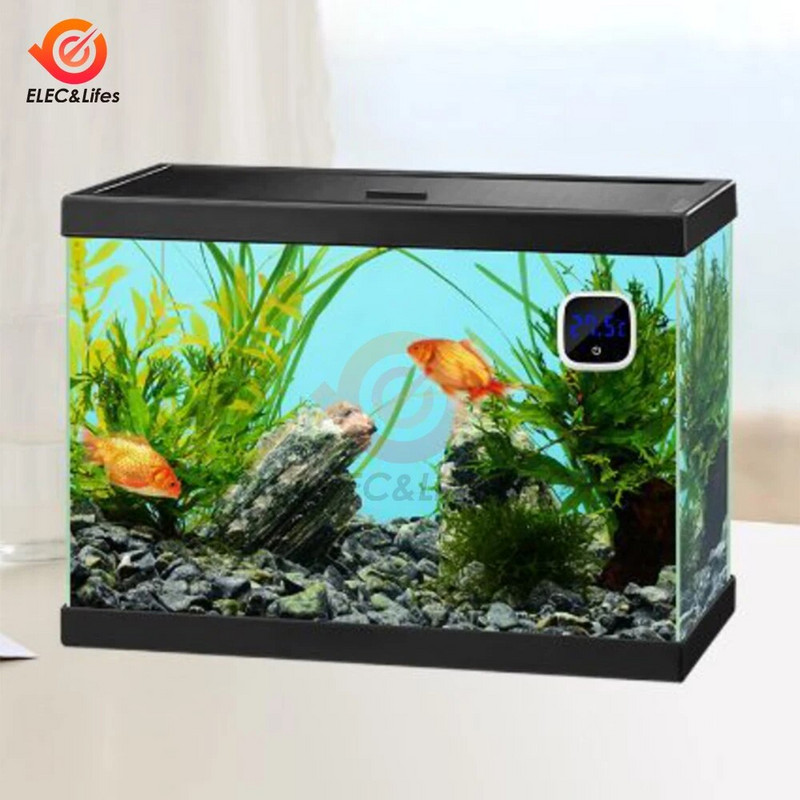 Zivju tvertnes termometrs Augstas precizitātes LED digitālais displejs elektroniskais akvārija termometra testeris skaitītāja mērītājs ar akumulatoru